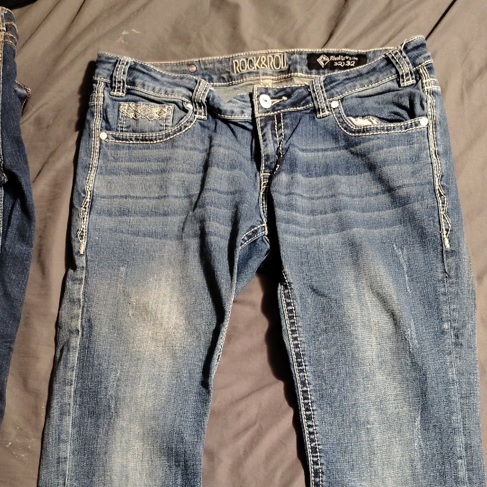 Blue Boot Cut Jeans with Classic Denim Appearance